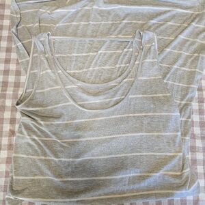 Kindred Bravely Gray and White Striped Maxi Dress